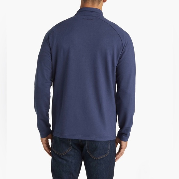 Travis Mathew Valiant Quarter 1/4 Zip Pullover Sweater Mens Size XL Mood Indigo - Picture 2 of 11